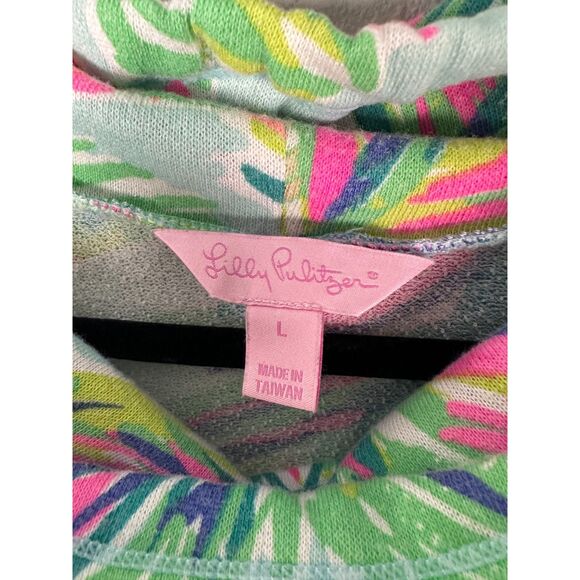 Lilly Pulitzer Island Time Hillary Pullover Terry Long Sleeve Mock Shirt Large - Picture 5 of 5
